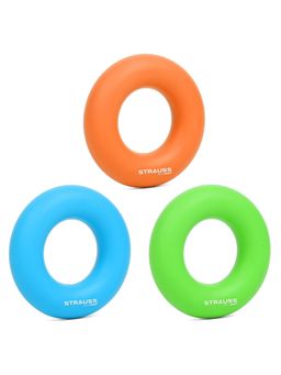 Strauss - Silicon Palm Hand Grip Exerciser Pack Of 3 (Multicolor)