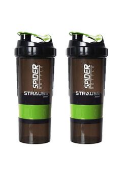 Strauss - Spider Shaker Bottle 500 Ml (Green) Pack Of 2