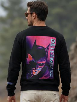 Bewakoof - Dc Mens Jet Black Determined Graphic Printed Sweatshirt