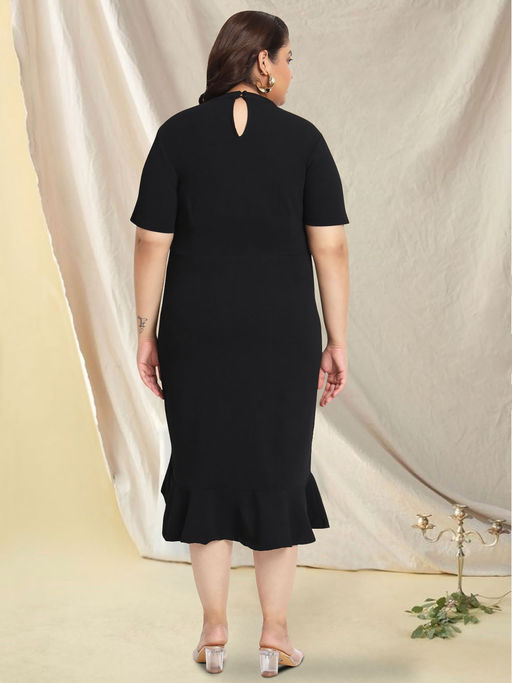 black bodycon dress plus size Plus Size Brianna Ruched Bodycon Dress