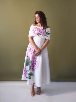 Ozeqo - Womens White Dress with Wrap (Set of 2)