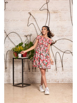 TeenTrums - Girls Smocking Dress Red