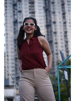 TeenTrums - Girls Woven Top Maroon