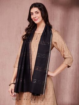 Fabindia - Black Cotton Silk Stole