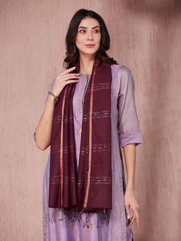 Fabindia - Maroon Cotton Silk Stole