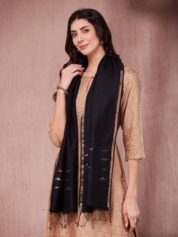 Fabindia - Black Cotton Silk Stole