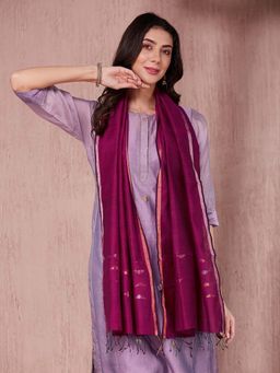 Fabindia - Magenta Cotton Silk Stole