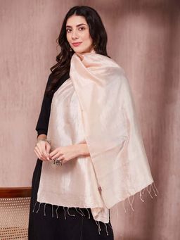 Fabindia - Beige Woven Silk Stole