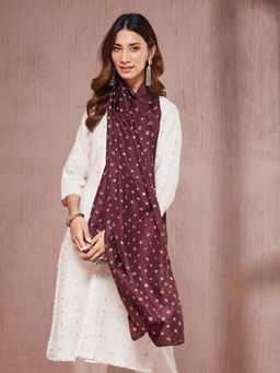 Fabindia - Brown Silk Tie & Dye Stole