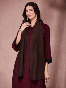 Fabindia - Brown Wool Woven Muffler