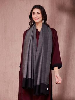 Fabindia - Grey Wool Blend Woven Stole