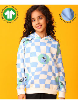 ANTHRILO - Globe Check Girls Fleece Hoodie - Blue