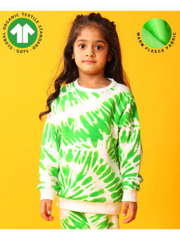 ANTHRILO - Green Swirl Girls Fleece Sweatshirt