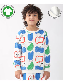 ANTHRILO - Apple Pear Boys Fleece Sweatshirt - White