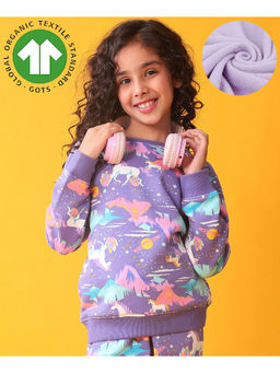 ANTHRILO - Unicorn Planet Girls Fleece Sweatshirt - Purple