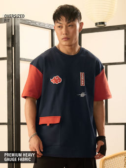 The Souled Store - Official Naruto: Uchicha Men Oversized Multi-Color T-Shirt