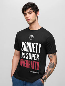 The Souled Store - Official Umbrella Academy: Sobriety Men Black T-Shirt