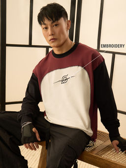The Souled Store - Official Naruto: Anti-Leaf Men Oversized Full Sleeve Multi-Color T-Shirt