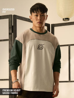 The Souled Store - Official Naruto: Symbol Of Konoha Men Oversized Multi-Color T-Shirt