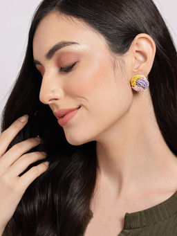 Sohi - Multi Color Beaded Studs Earrings