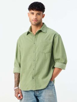 The Souled Store - Corduroy Jade Men Relaxed Casual Shirt