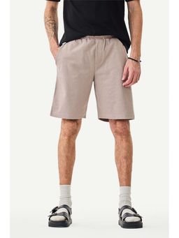 Snitch - Beige Textured Regular Shorts