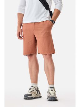 Snitch - Terracotta Textured Regular Shorts