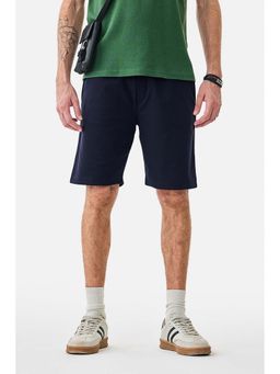 Snitch - Navy Blue Textured Regular Shorts