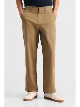 Snitch - Khaki Plain Relaxed Casual Trouser for Men