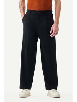 Snitch - Black Plain Relaxed Casual Trouser for Men