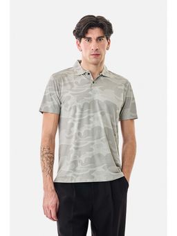 Snitch - Beige Camouflage Half Sleeves Regular Polo T-Shirt