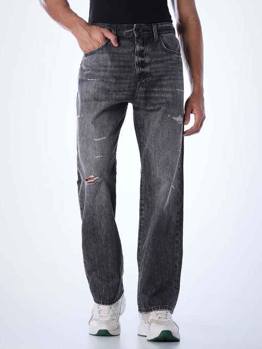 Jack & Jones Men Loose Fit Grey Jeans