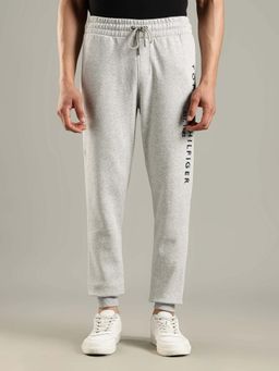 Tommy Hilfiger - Regular Fit Embroidered Logo Mid Rise Grey Joggers