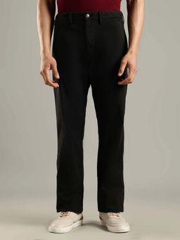 Tommy Hilfiger - Regular Fit Solid Mid Rise Black Trouser