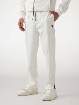 Guess - Men White Printed Regular Fit Track Pant