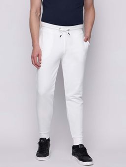 Guess - Men White Solid Regular Fit Joggers