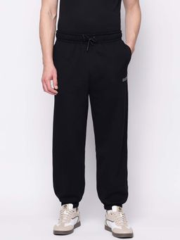 Guess - Men Black Solid Loose Fit Joggers