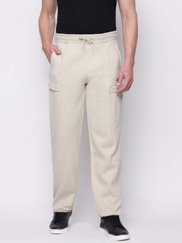Guess - Men Cream Solid Regular Fit Track Pant