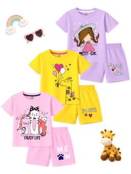 Kuchipoo - Girls Regular Fit Cotton T-Shirts and Shorts