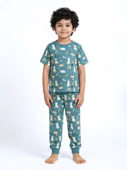 BLUSHES - 100% Cotton Printed Half Sleeves Printed T-Shirt and Joggers