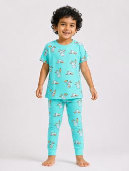 BLUSHES - 100% Cotton Printed Half Sleeves Printed T-Shirt and Joggers