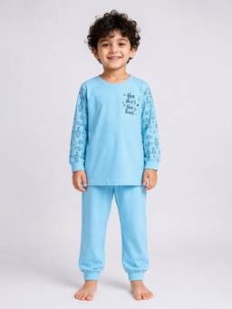 BLUSHES - 100% Cotton Printed Full Sleeves Printed T-Shirt and Joggers