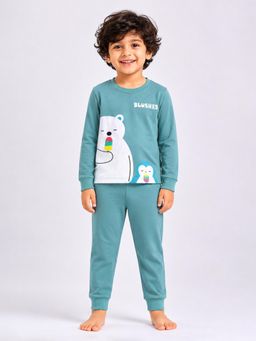 BLUSHES - 100% Cotton Printed Full Sleeves Printed T-Shirt and Joggers