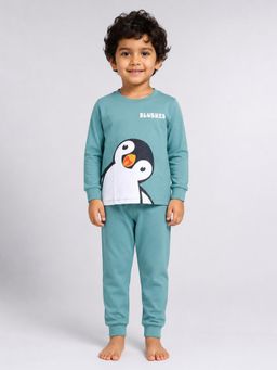 BLUSHES - 100% Cotton Printed Full Sleeves Printed T-Shirt and Joggers