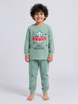 BLUSHES - 100% Cotton Printed Full Sleeves Printed T-Shirt and Joggers