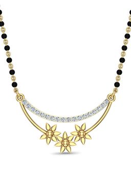 DISHIS - 14k BIS Hallmark Yellow Gold and Diamond Tanmaniya Pendant