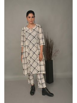 EARTHWEAR - Womens Checks Off White Co-Ord (Set of 2)