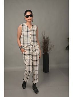 EARTHWEAR - Womens Checks Off White Co-Ord (Set of 2)