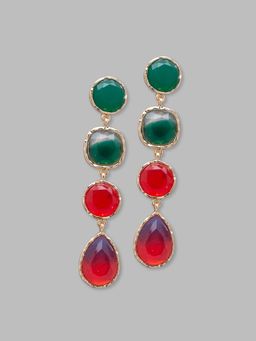 Globus - Gold Plated Geometric Drop Earring-3619234001