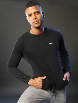 Campus Sutra - Men Solid Full Sleeve Sweatshirts
